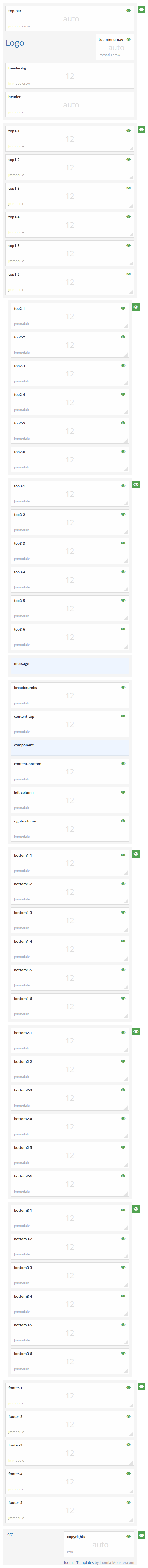 Module positions for extra small screen Module positions for extra small screen